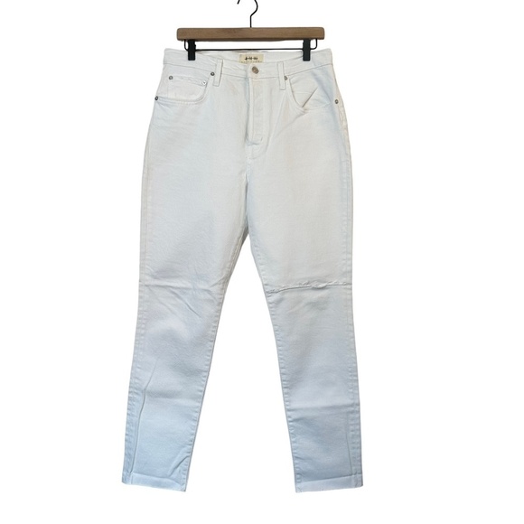 Free People We the Free 5 Button Fly Jeans High Rise Raw hems Distressed Size 31 - Picture 1 of 16